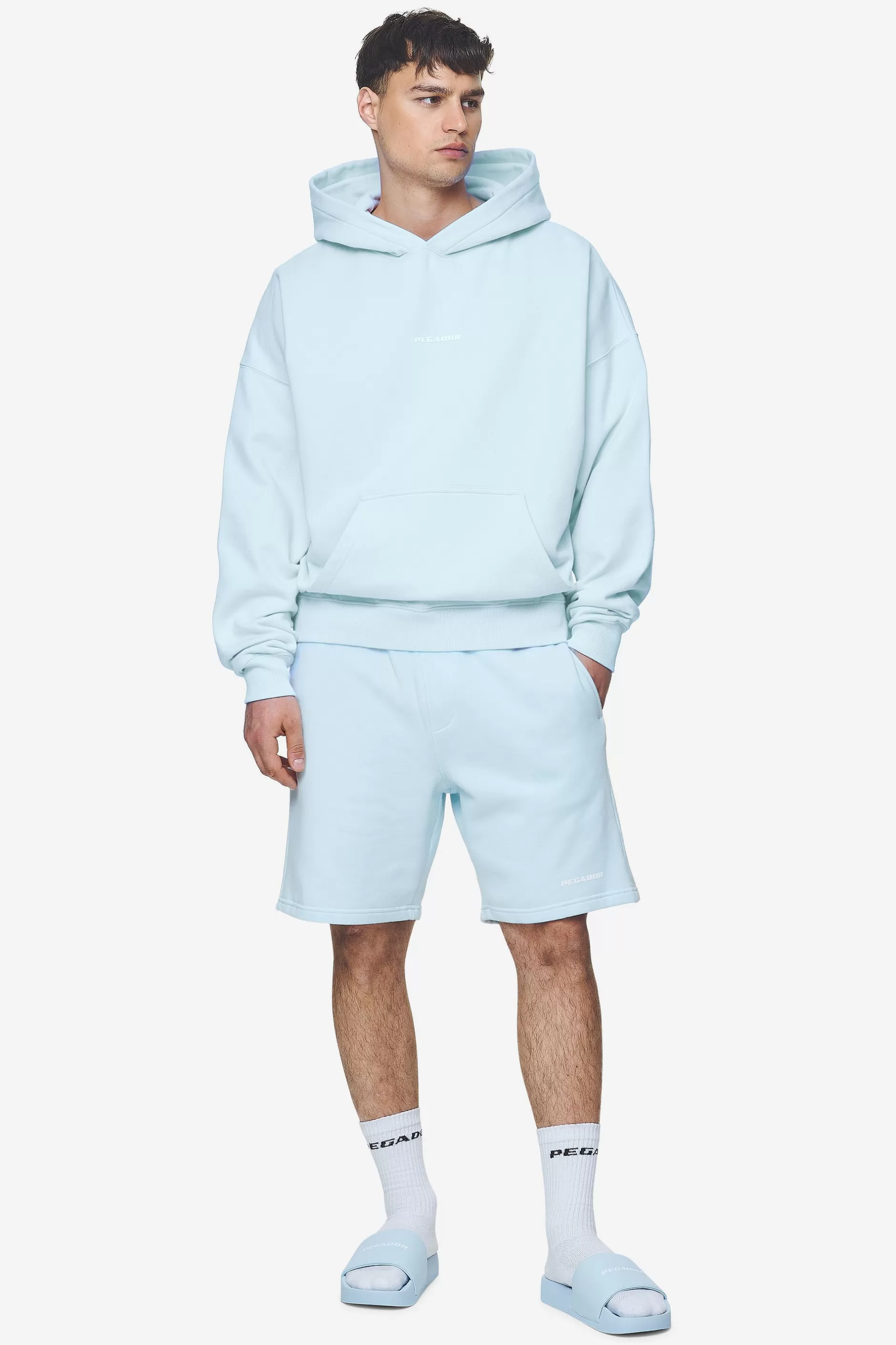 Logo Heavy Sweat Shorts White Gum-Pegador Cheap