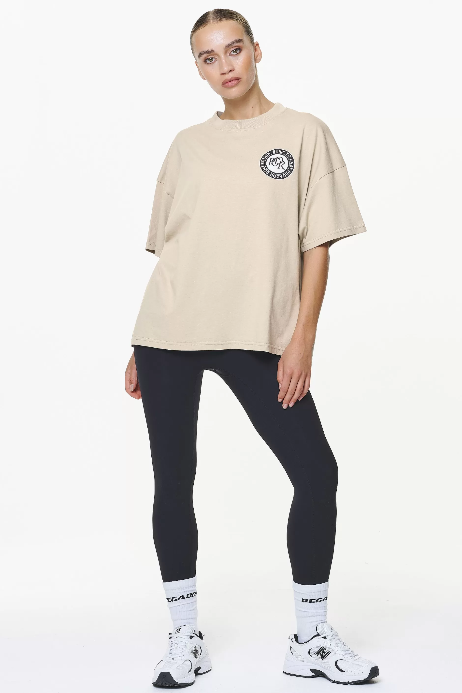 Lydney Heavy Oversized Tee Vintage Washed Fossil Taupe-Pegador Shop