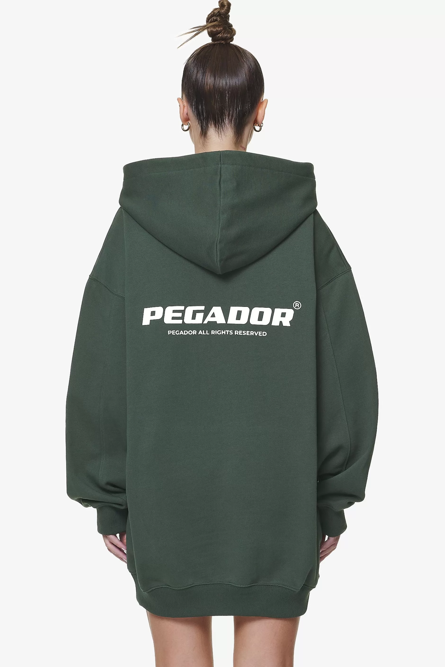 Malm Logo Oversized Hoodie Dress Washed Sage Green-Pegador Sale