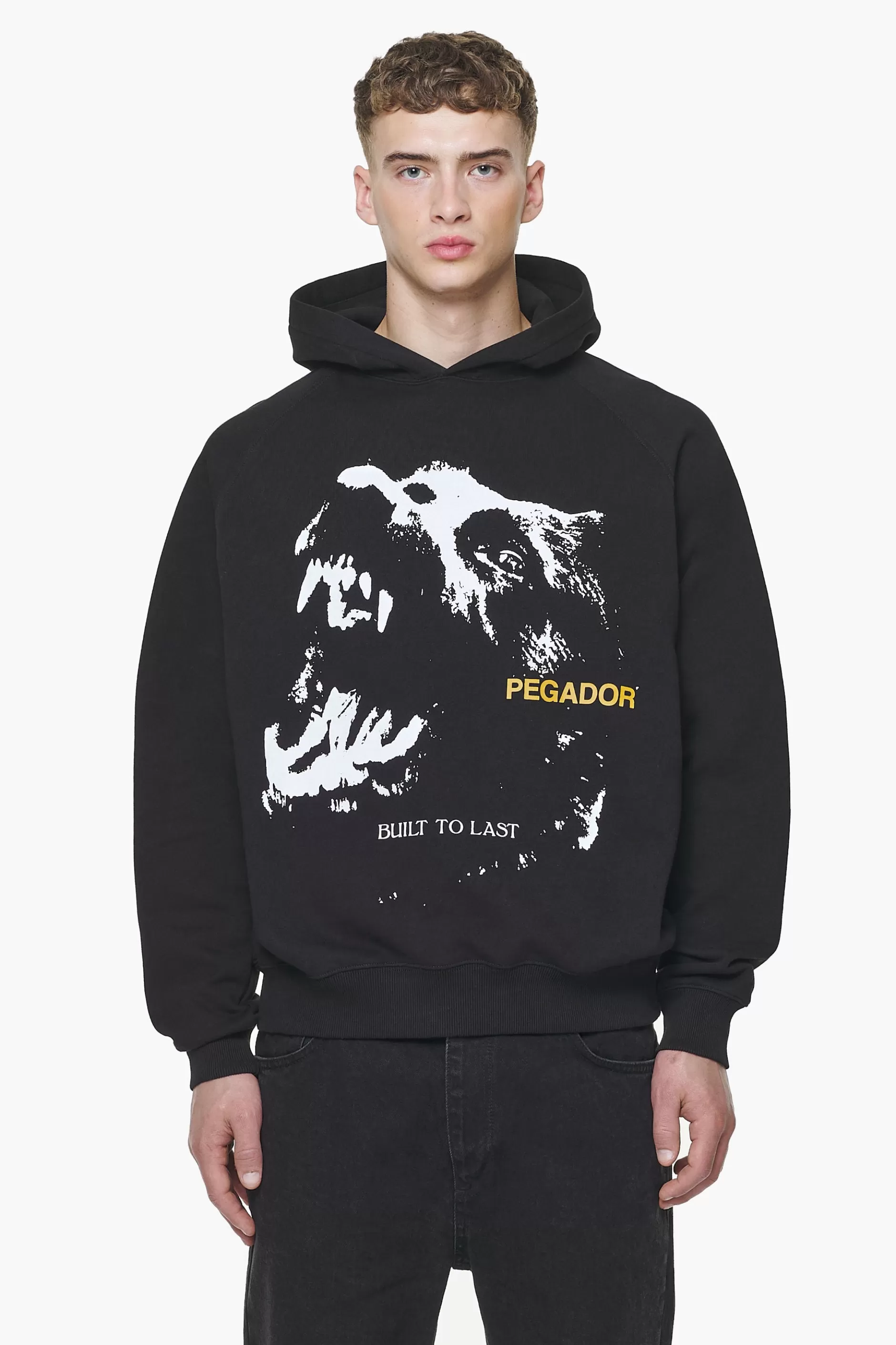 Nether Raglan Hoodie Vintage Washed Onyx Black-Pegador Online