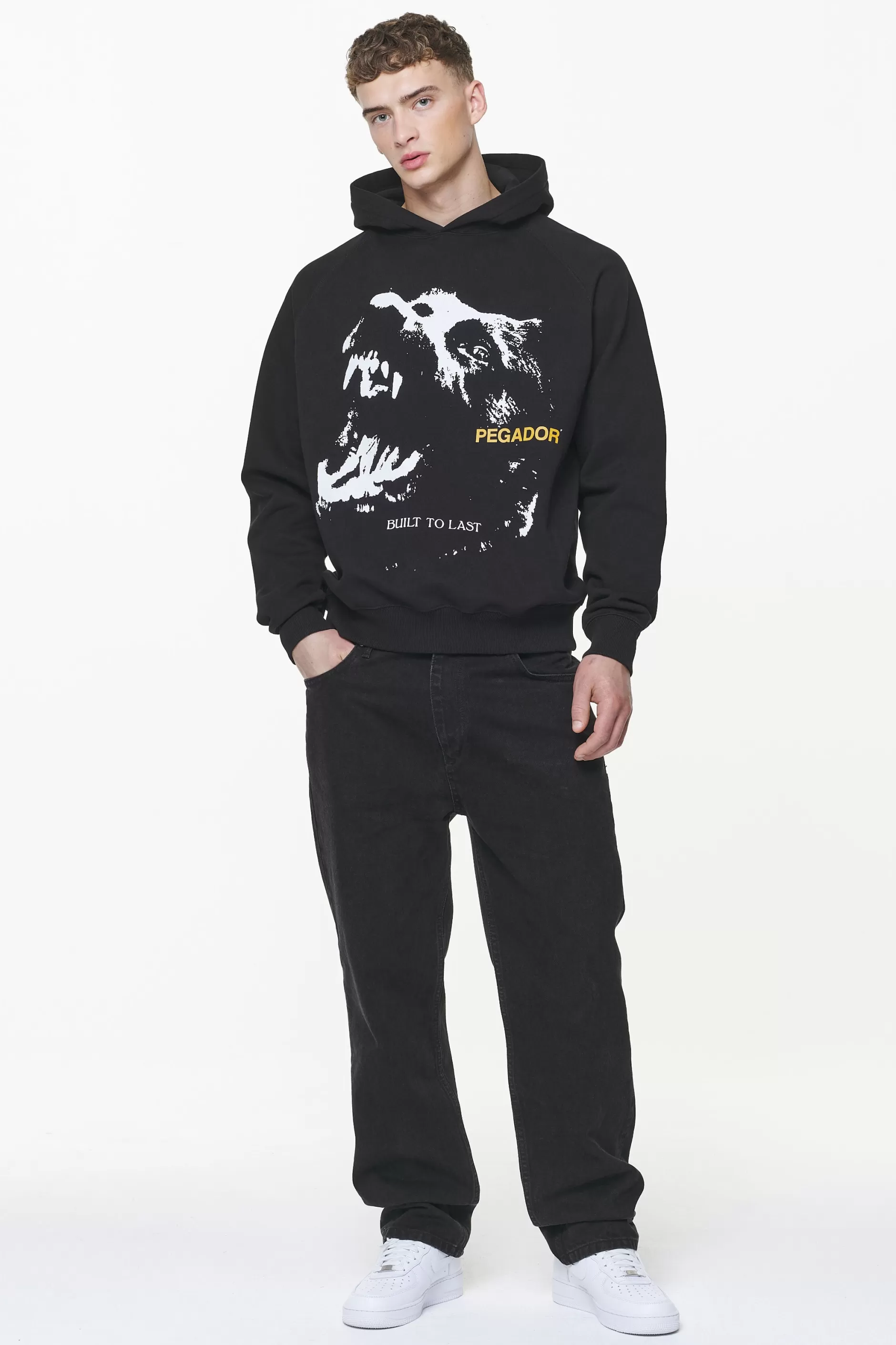 Nether Raglan Hoodie Vintage Washed Onyx Black-Pegador Online