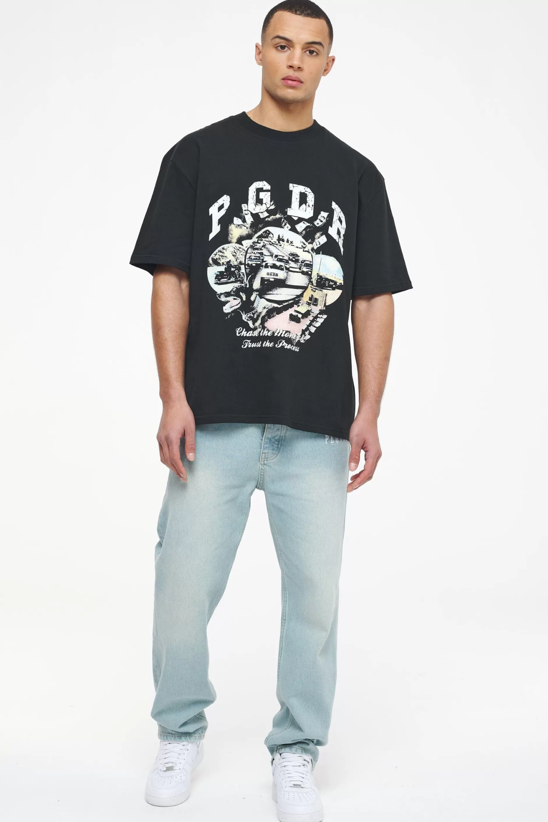 Reid Oversized Tee Vintage Washed Black Ink-Pegador Online
