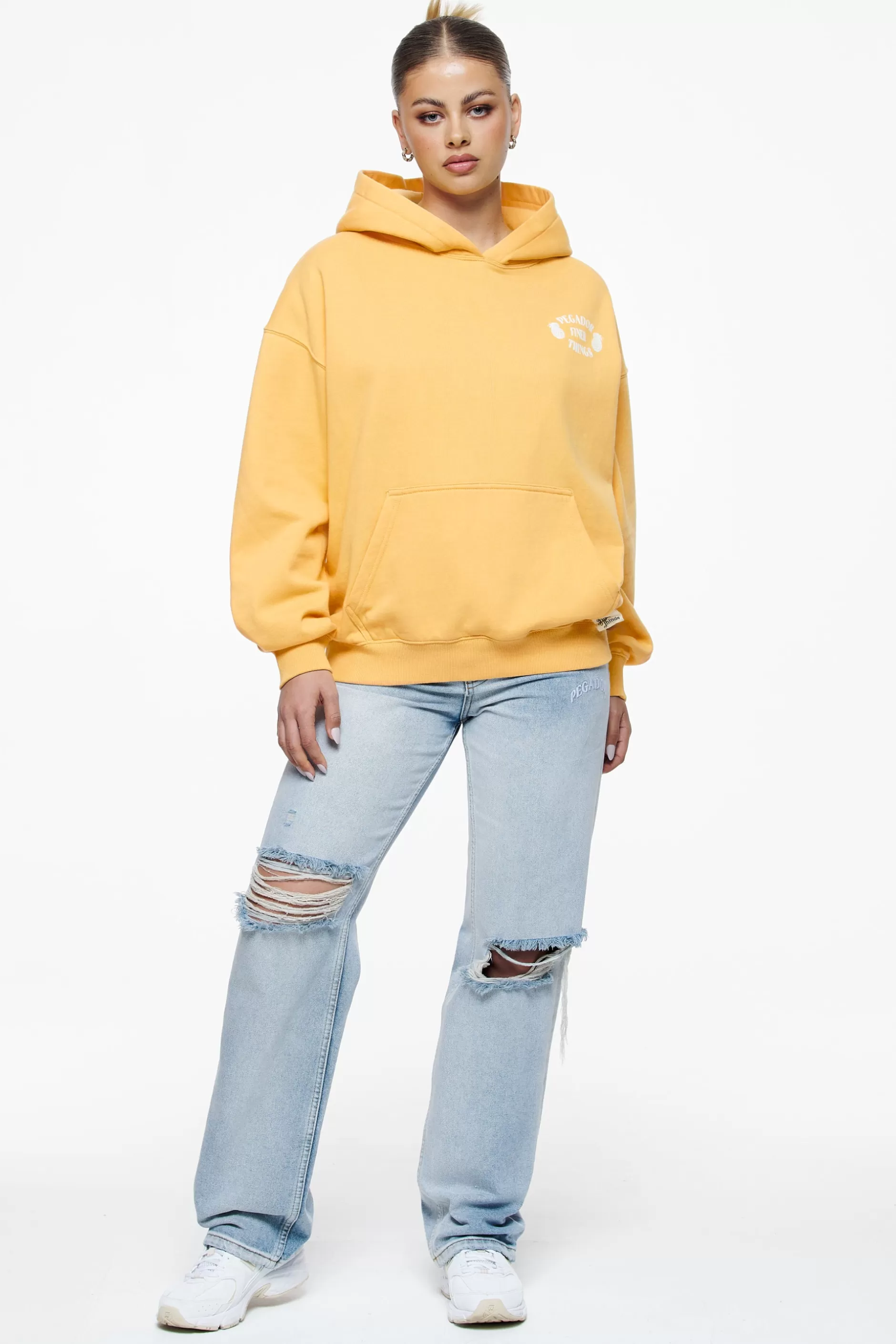 Roma Oversized Hoodie Vintage Washed Golden Sun-Pegador Sale