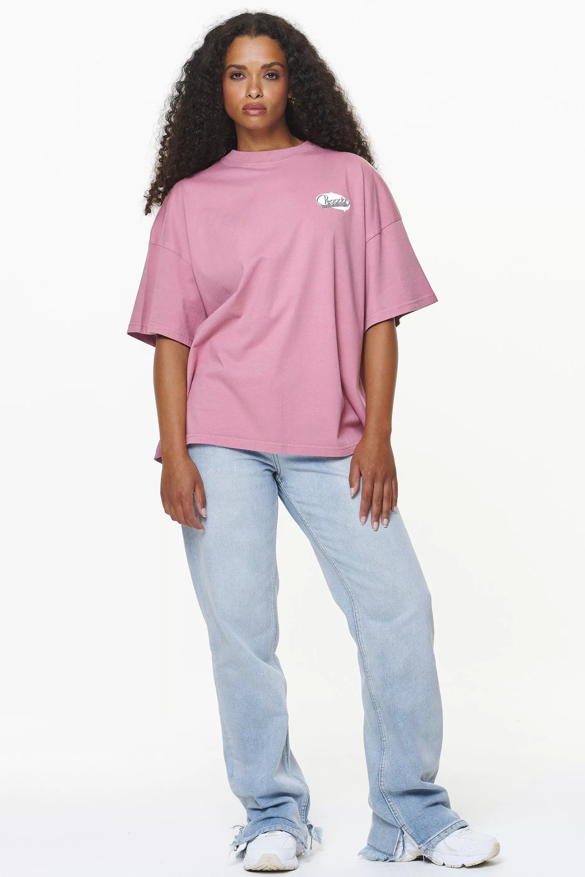 Savile Heavy Oversized Tee Vintage Washed Rust Pink-Pegador Online